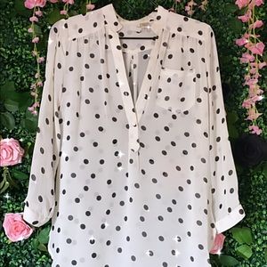 SHEER POLKA DOT BLOUSE